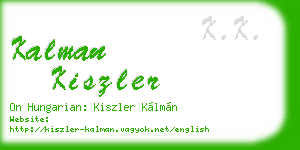 kalman kiszler business card