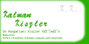 kalman kiszler business card